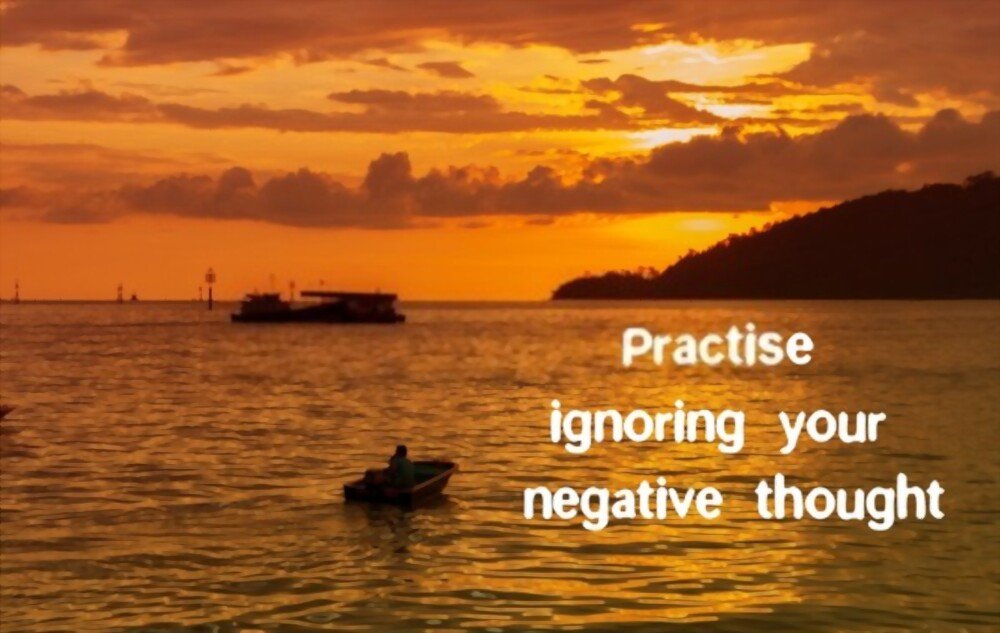 You simply have to ignore the self-defeating thoughts and keep on walking until you achieve your objective.