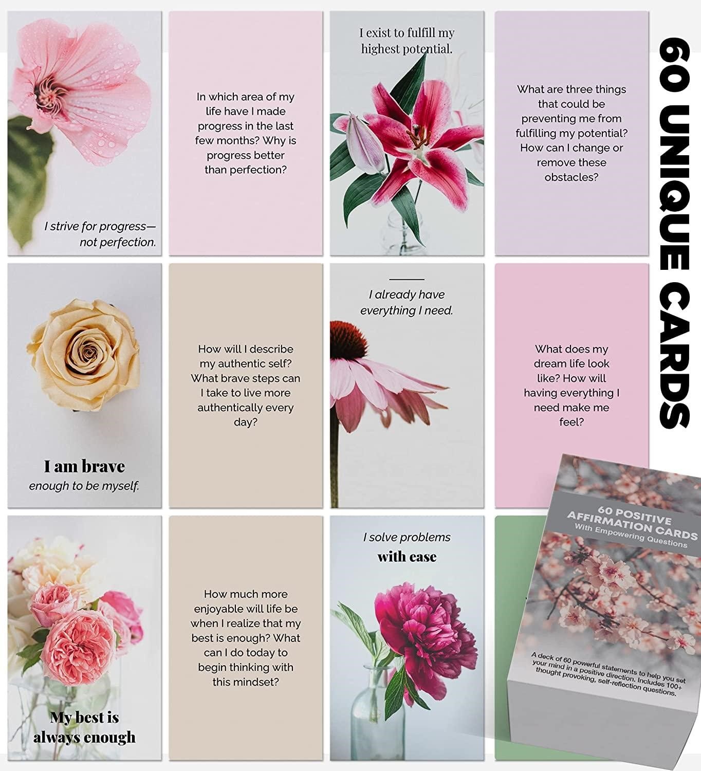Dessie Affirmations Cards with though proviking questions